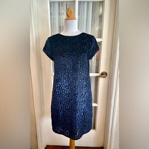 EUC SZ 0 Shoshanna Blue Sparkle sheath dress.